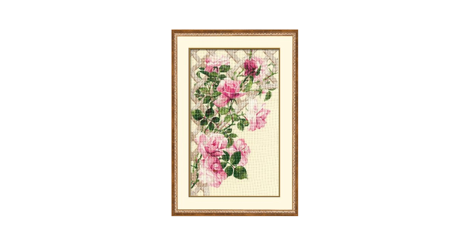 Amazon.co.jp: Pink Roses on Lattice（クロスステッチキット